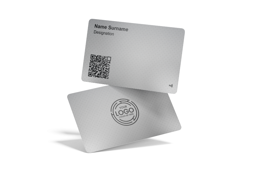 ConnectVith.Me Premium Silver Metal NFC Business Card | Elegant Smart Digital Visiting Card