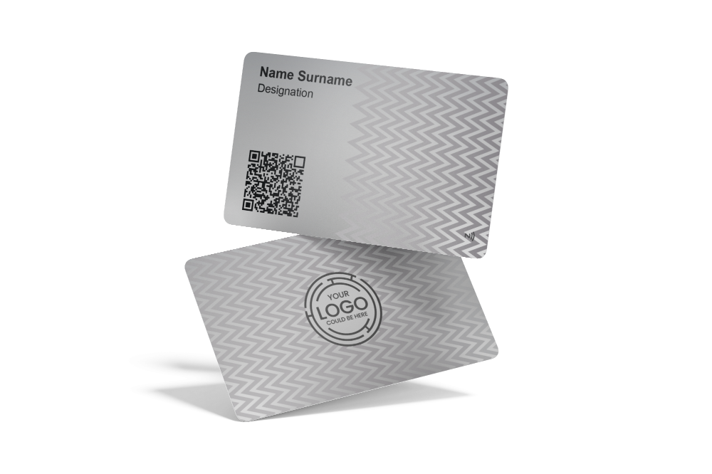 ConnectVith.Me Premium Silver Metal NFC Business Card | Elegant Smart Digital Visiting Card