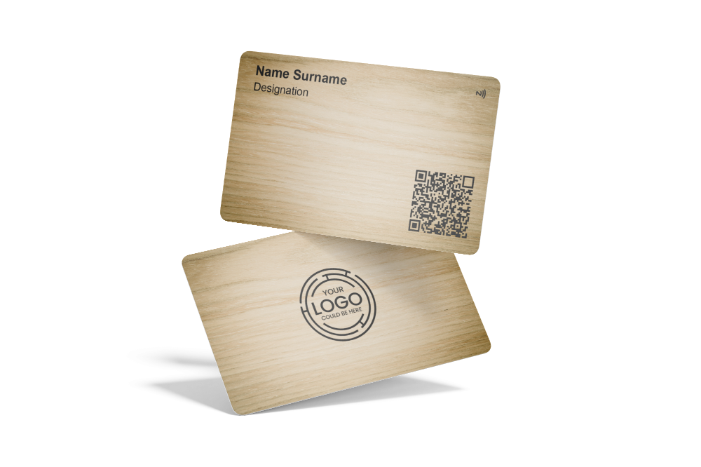 ConnectVith.Me Premium Wood Bamboo NFC Business Card | Eco-Friendly Smart Digital Visiting Card