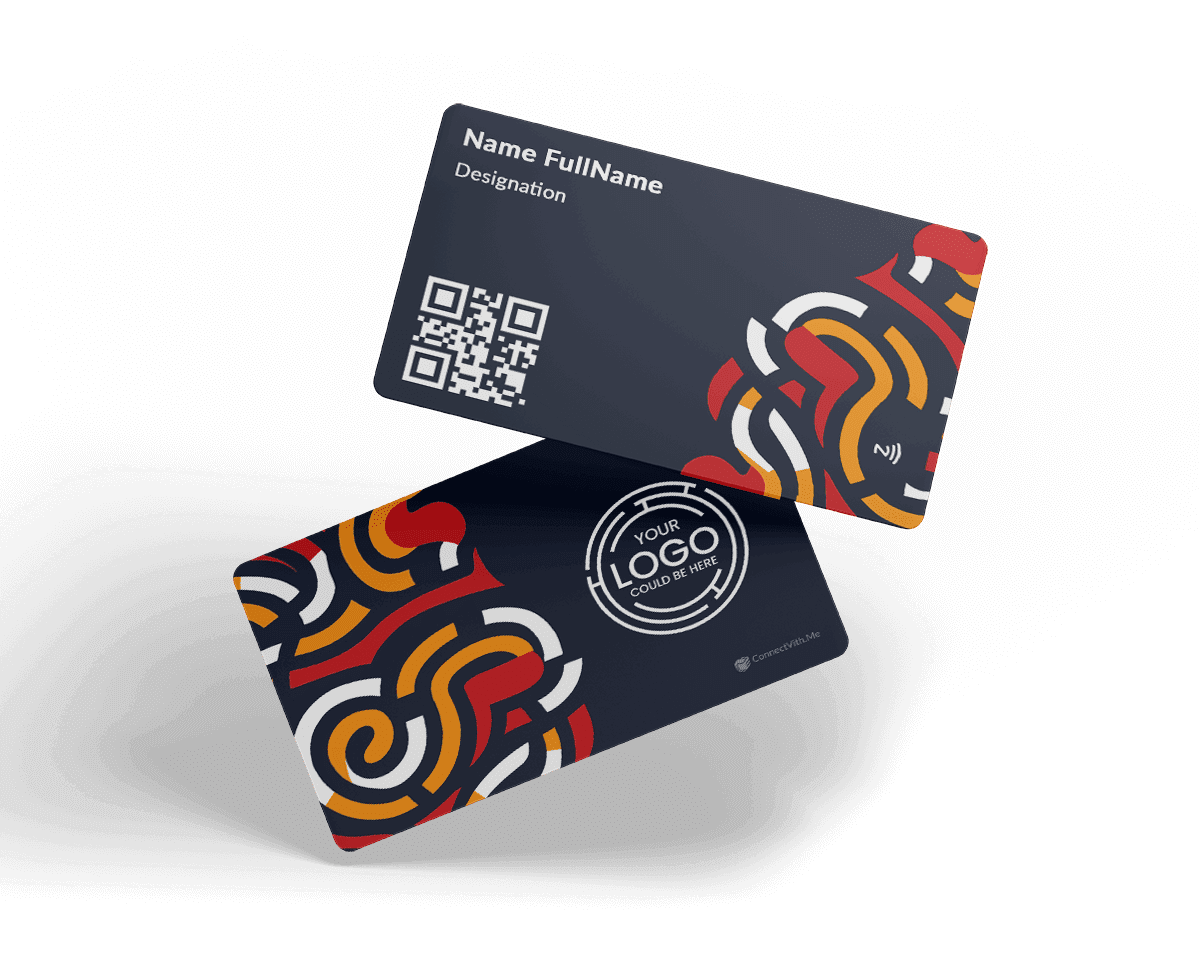 ConnectVith.Me Abstract Wave NFC Smart Visiting Card | Digital Business Card with QR Code